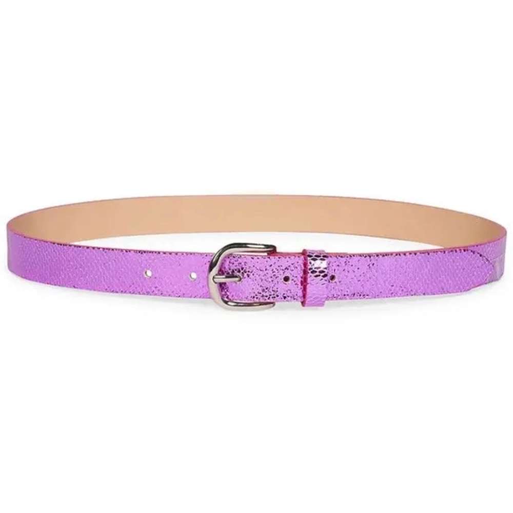 Isabel Marant Pink Purple Metallic leather Zap Belt Size 75